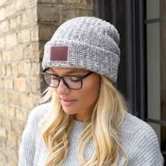 Love your melon Burgundy speckled cuffed beanie - Picture 6 of 6
